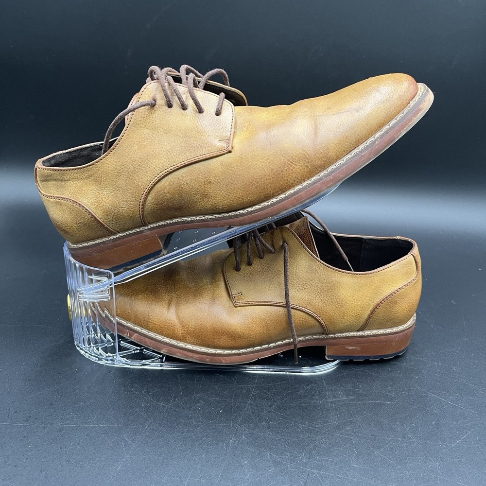 Van Heusen Men's Brown/Tan Leather Dress Shoes Size 9 Formal Church Wedding